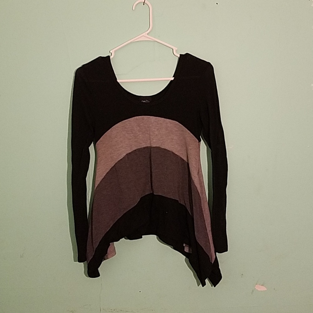 Grey and black asymmetrical top